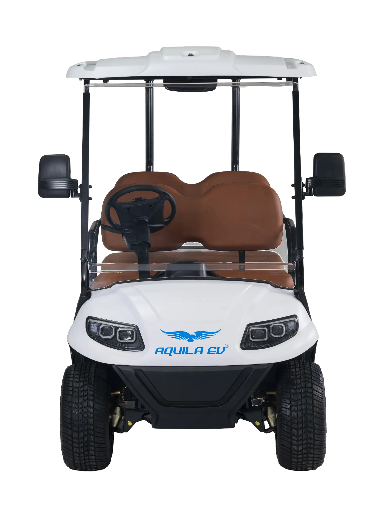 The image shows the back-right side of the TE-A4 4 seater electric golf cart