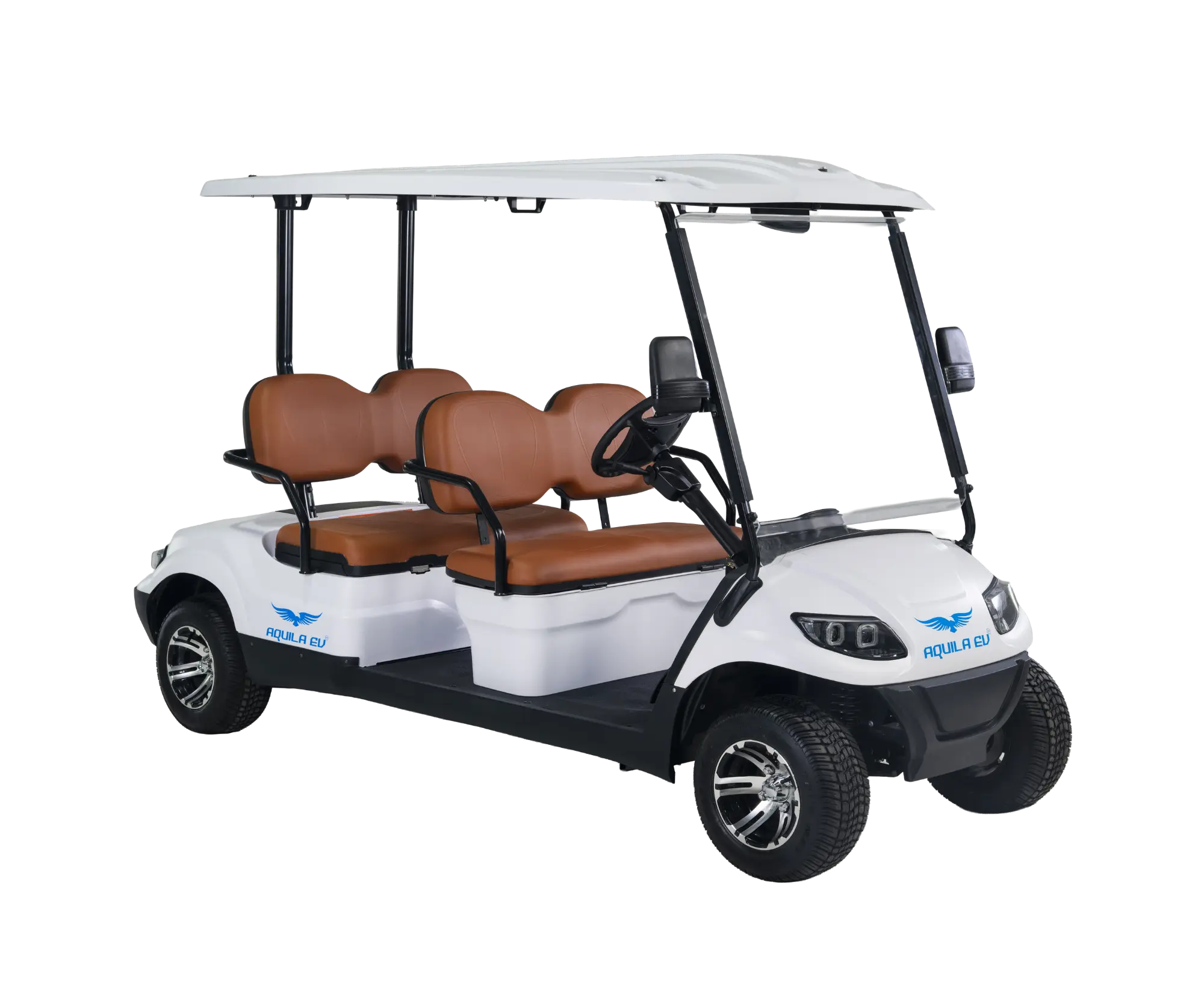 The image shows the back side of the TE-A4 4 Person Electric Golf Cart