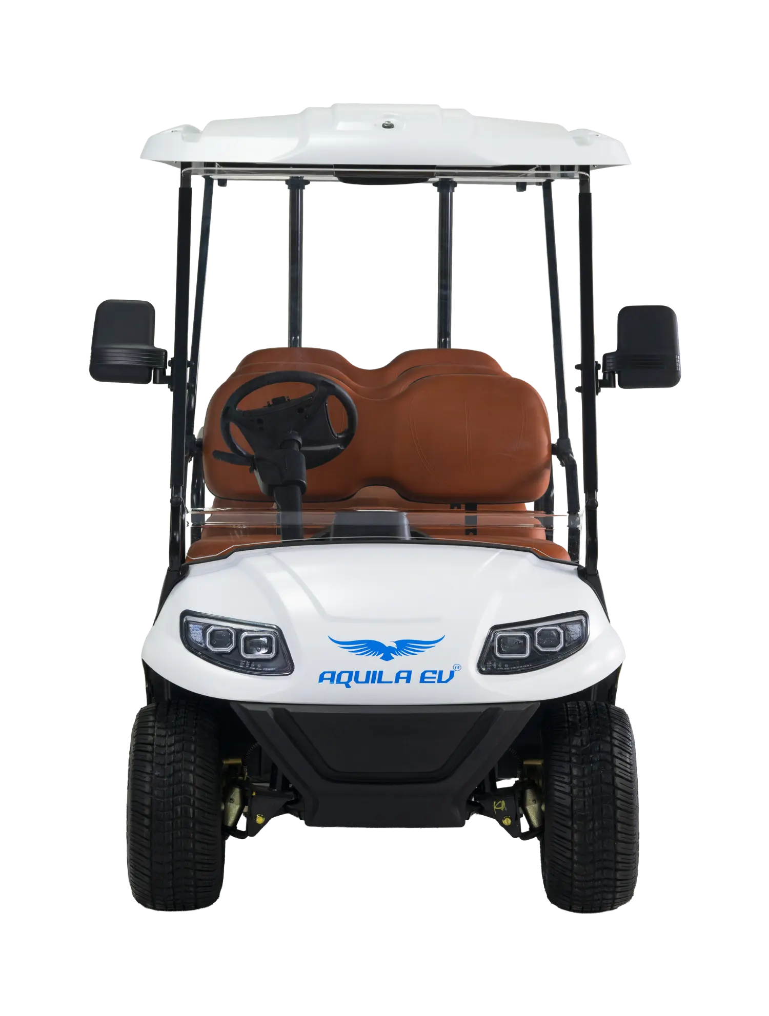 The image shows the front-left side of the TE-A6 6 Seater Electric Buggy Cart